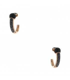 Pomellato M’ama non M’ama onyx, black diamonds and gold earrings