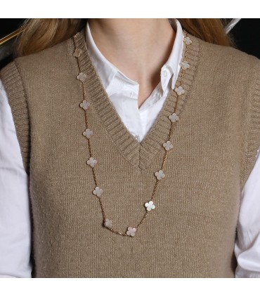 Van Cleef & Arpels Vintage Alhambra mother of pearl and gold necklace