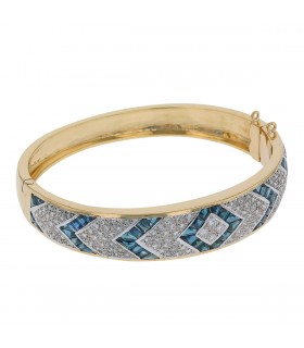 Sapphires, diamonds and gold bracelet