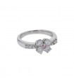 Pink, white diamonds and platinum ring