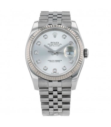 Rolex DateJust diamonds and stainless steel watch Circa 2016