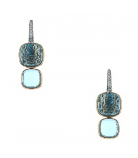 Pomellato Nudo blue topazes, diamonds and gold earrings