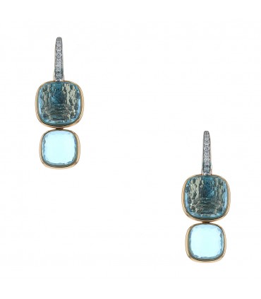 Pomellato Nudo blue topazes, diamonds and gold earrings