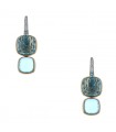 Pomellato Nudo blue topazes, diamonds and gold earrings