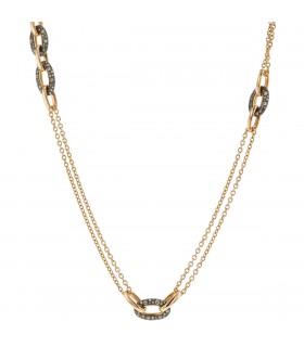 Pomellato diamonds, gold and silver long necklace