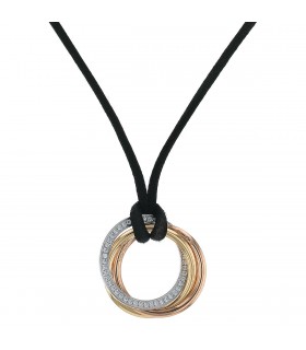 Cartier Trinity three tones gold and diamonds necklace