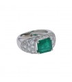 Diamonds, emerald and gold ring