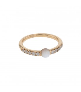 Pomellato M’ama non M’ama milky diamonds, moonstone and gold ring