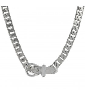 Hermès Boucle Sellier silver necklace