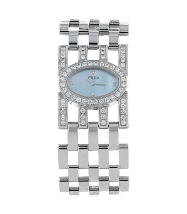 Fred Pretty Woman diamonds, mother of pearl and stainless steel watch