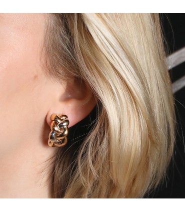 Three tones gold earrings