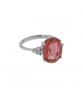 Bague or, tourmaline, diamants