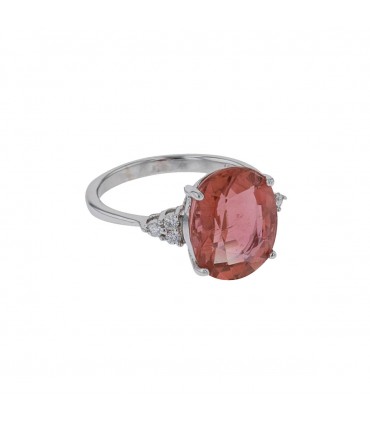 Bague or, tourmaline, diamants