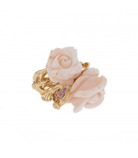 Dior Pré Catelan pink coral, diamonds, pink sapphires and gold ring