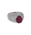 Ruby, diamonds and gold ring