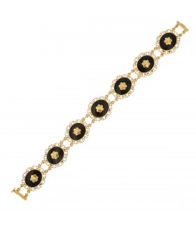 Gold and onyx bracelet