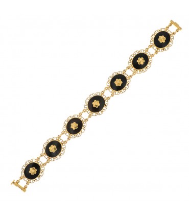 Gold and onyx bracelet