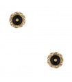 Boucles d’oreilles or, perle, onyx