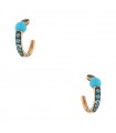 Pomellato M’ama non M’ama turquoise, blue zircons and gold earrings