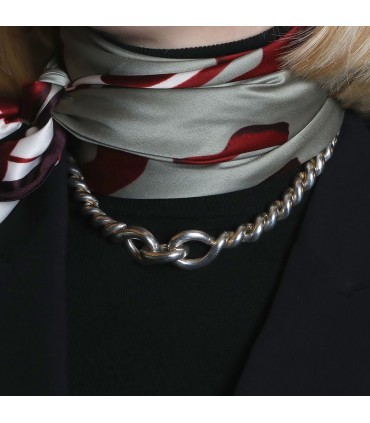 Hermès Torsade silver necklace