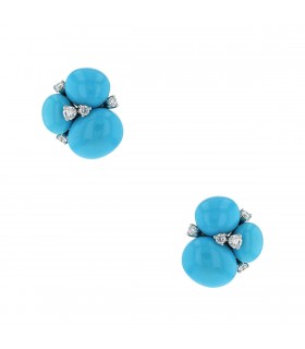 Pomellato Capri turquoise, diamonds and gold earrings