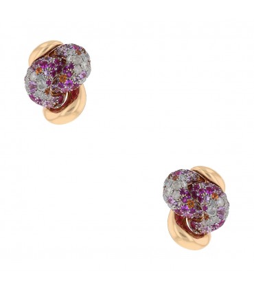 Pomellato Tango diamonds, sapphires and gold earrings