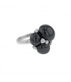 Pomellato Capri black ceramic, diamonds and gold ring