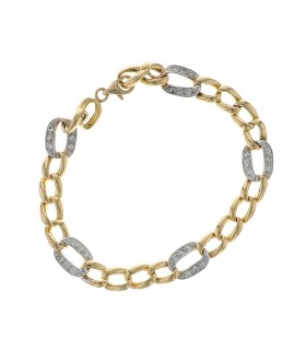 Two tones gold and diamonds bracelet