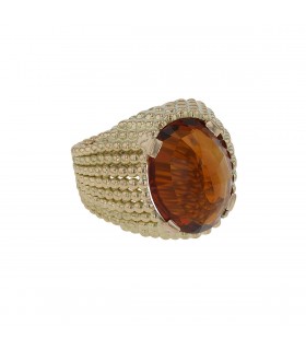 Citrine and gold ring