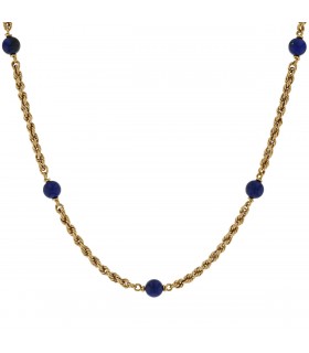 Collier or, lapis lazuli