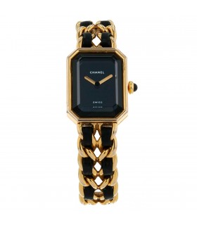 Chanel Première gold plated metal and leather watch