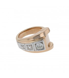 Two tones gold and diamonds ring