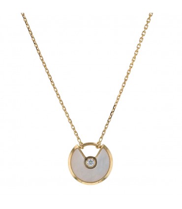 Cartier Amulette XS mother of pearl, diamond and gold necklace