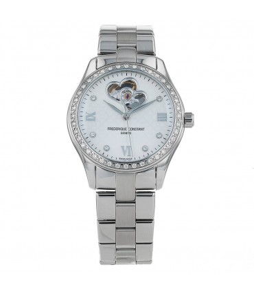 Frederique Constant Double Heart Beat diamonds and stainless steel watch