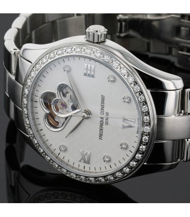 Frederique Constant Double Heart Beat diamonds and stainless steel watch