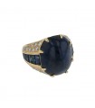 Sapphire, diamonds and gold ring