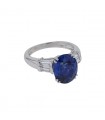 Gold, diamonds and sapphire ring