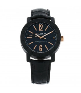 Bulgari Carbongold Roma carbon and gold watch