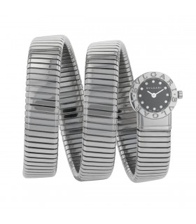 Bulgari Serpenti Tubogas stainless steel and diamonds watch