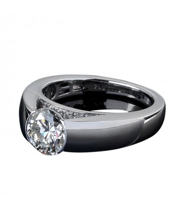 Bague solitaire or et diamants