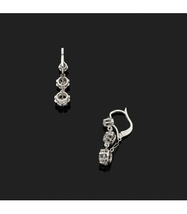 Boucles d’oreilles or, platine et diamants