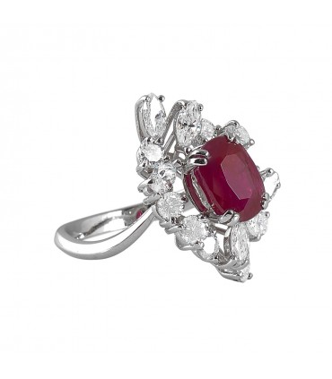 Bague or, rubis et diamants