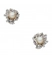 Boucles d’oreilles or, perles et diamants