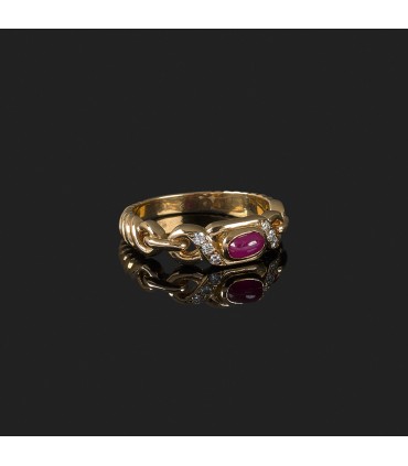 Bague or, rubis et diamants