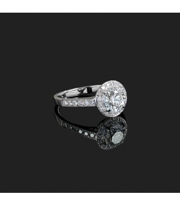 Bague solitaire or et diamants