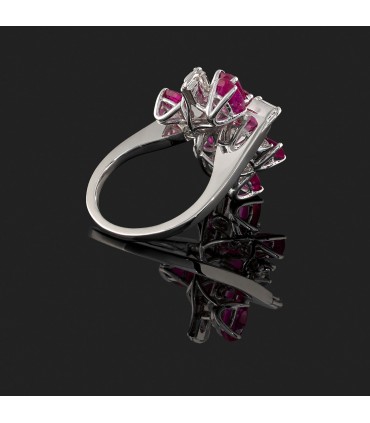 Bague or, diamants et rubis