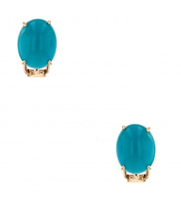 Boucles d’oreilles or et turquoises