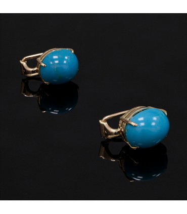 Boucles d’oreilles or et turquoises