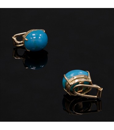 Boucles d’oreilles or et turquoises