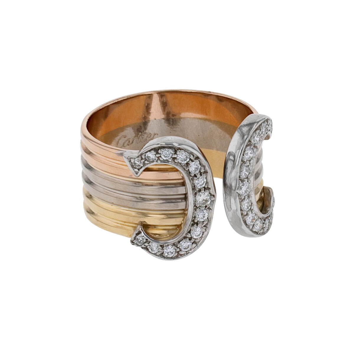 Cartier Double C gold and diamonds ring